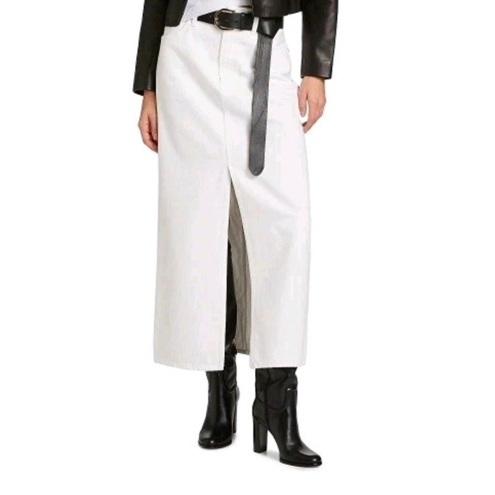 AGOLDE Leif Skirt Milkshake White Denim Maxi Skirt Size 29‎ NWT